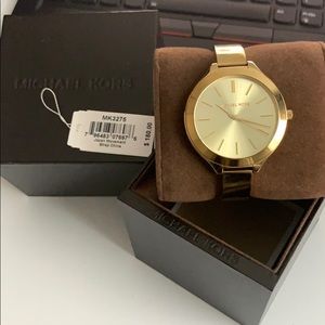 Michael Kors Slim Runway Womens Gold Watch